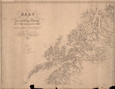 Map of Northern Norway Based on the Best Available Sources by P.A. Munch